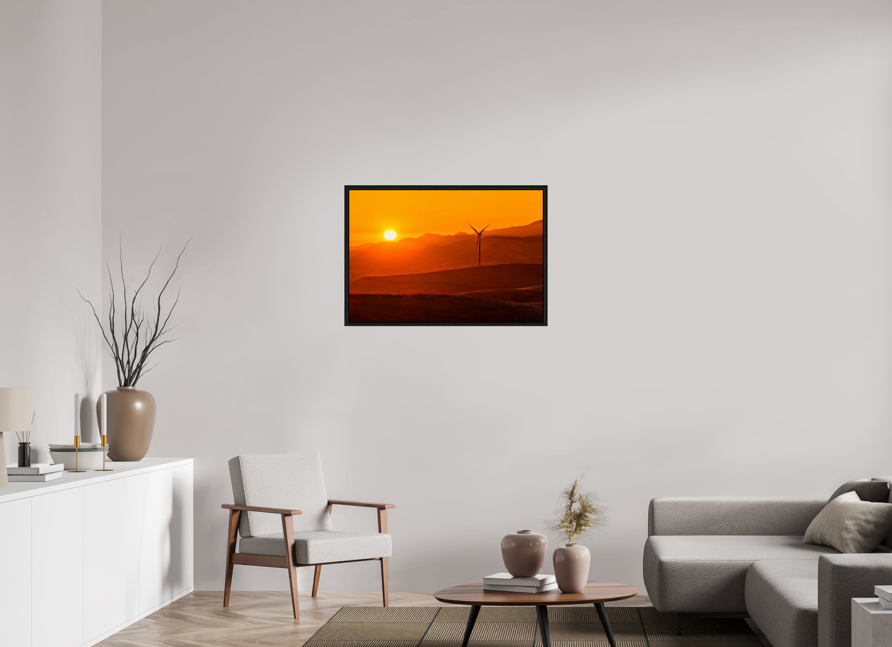 35.4 x 24″, Floater Frame Sunset in the Valley