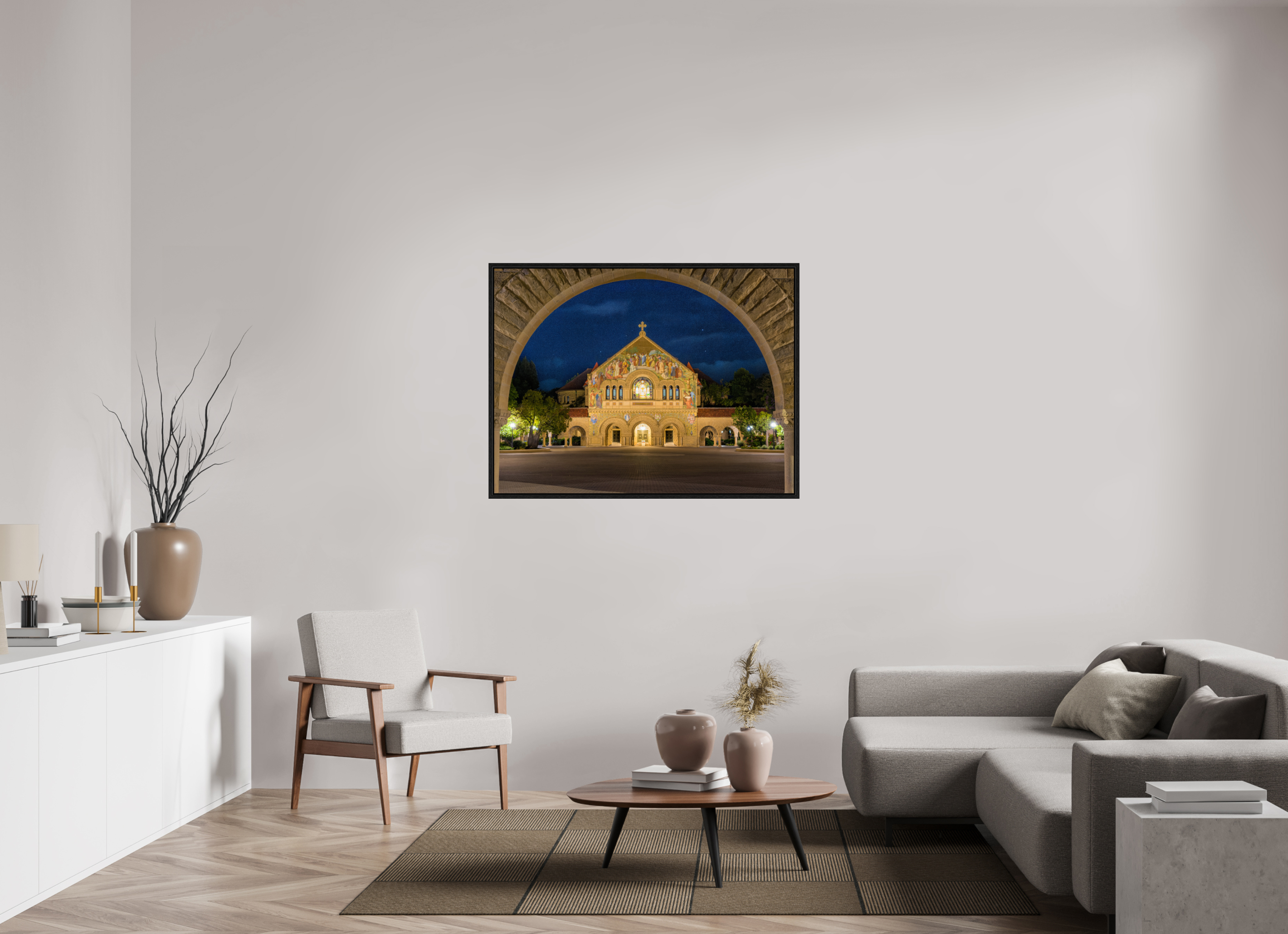 48 x 36″, Floater Frame Stanford Cathedral