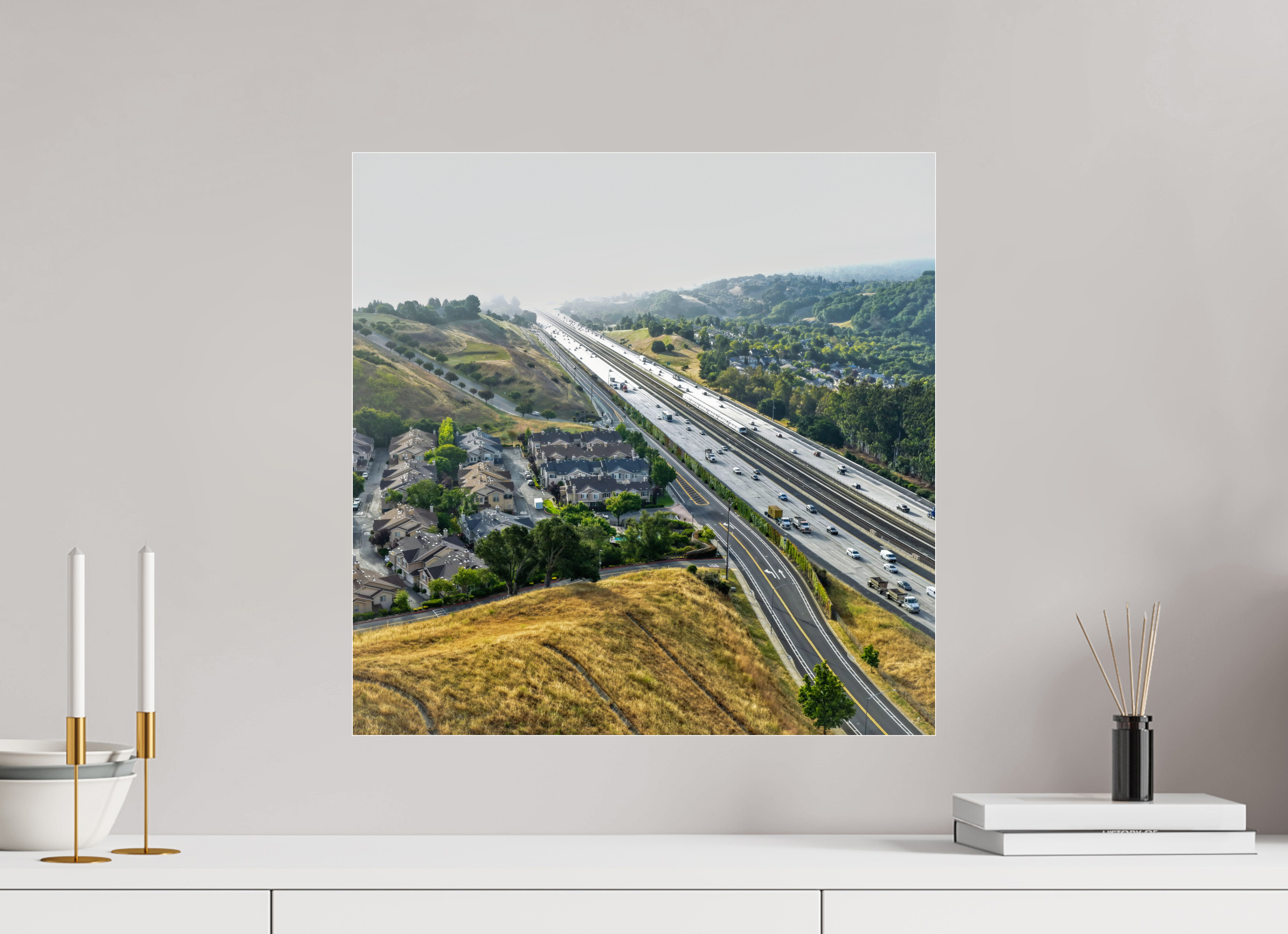 20 x 20″, Photo Print Under Acrylic Glass Fading highway