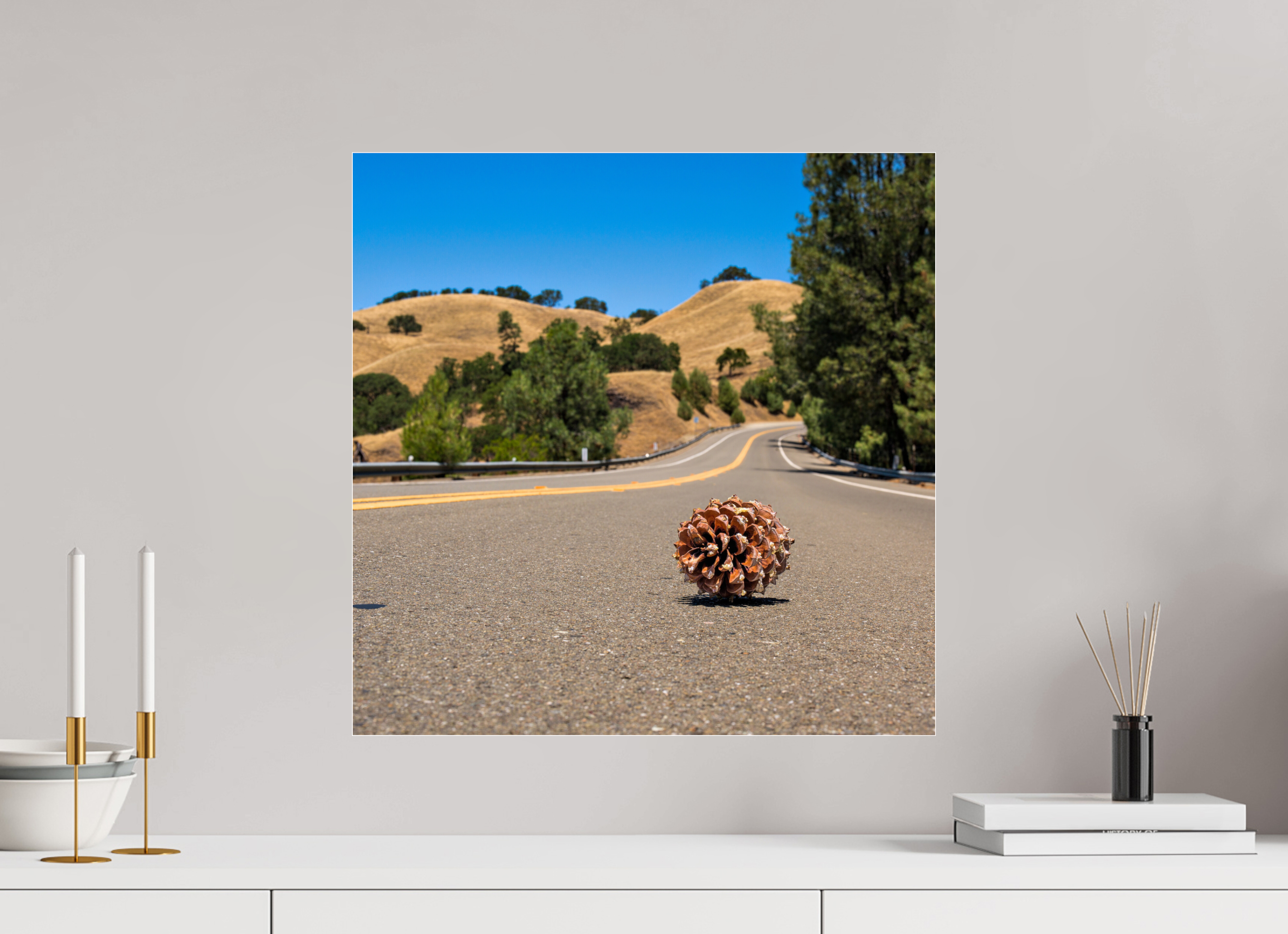 20 x 20″, Photo Print Under Acrylic Glass Lonely Road