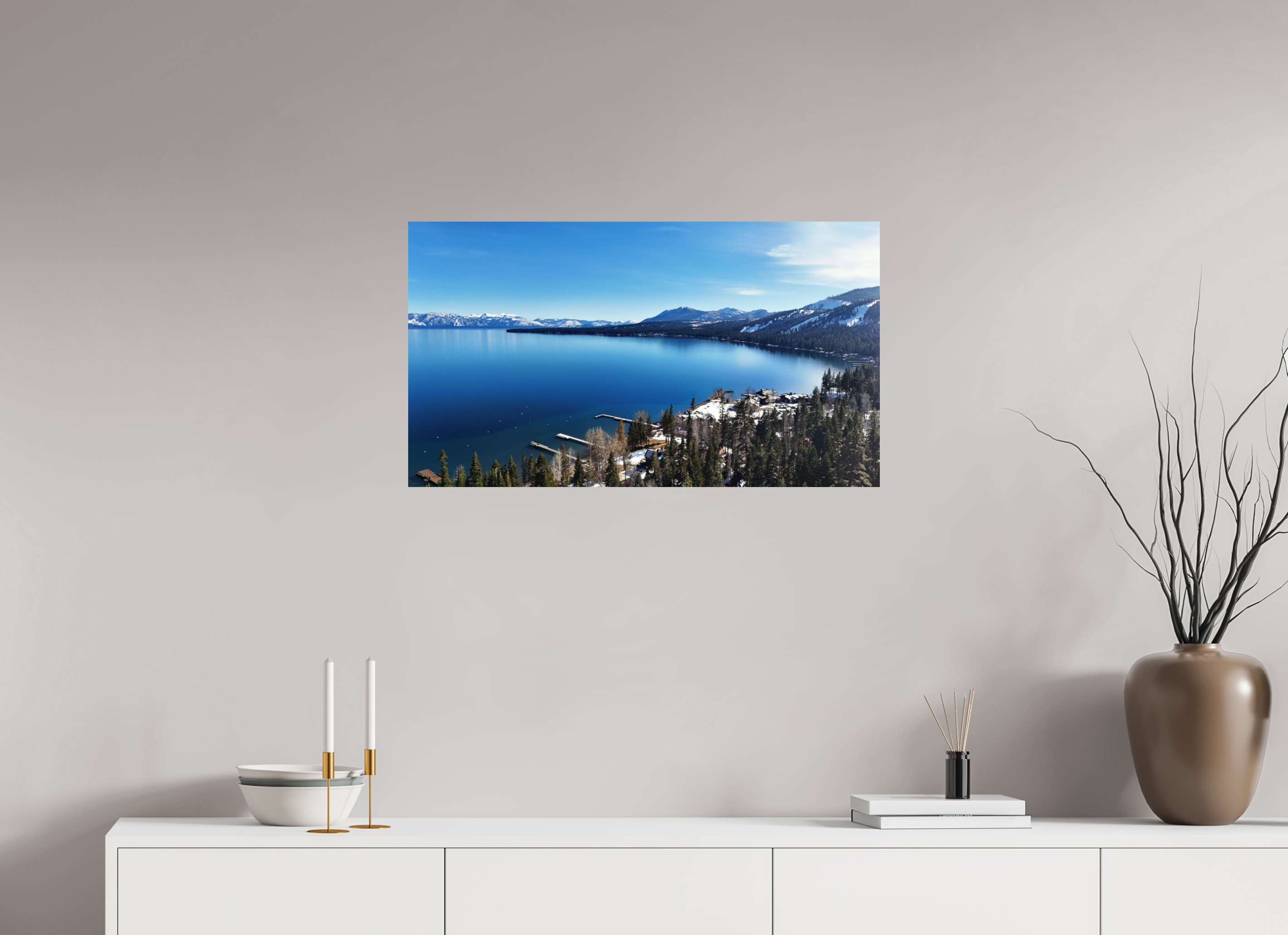 32 x 18″, Photo Print On Fuji Crystal DP II Lake Tahoe Winter Calm