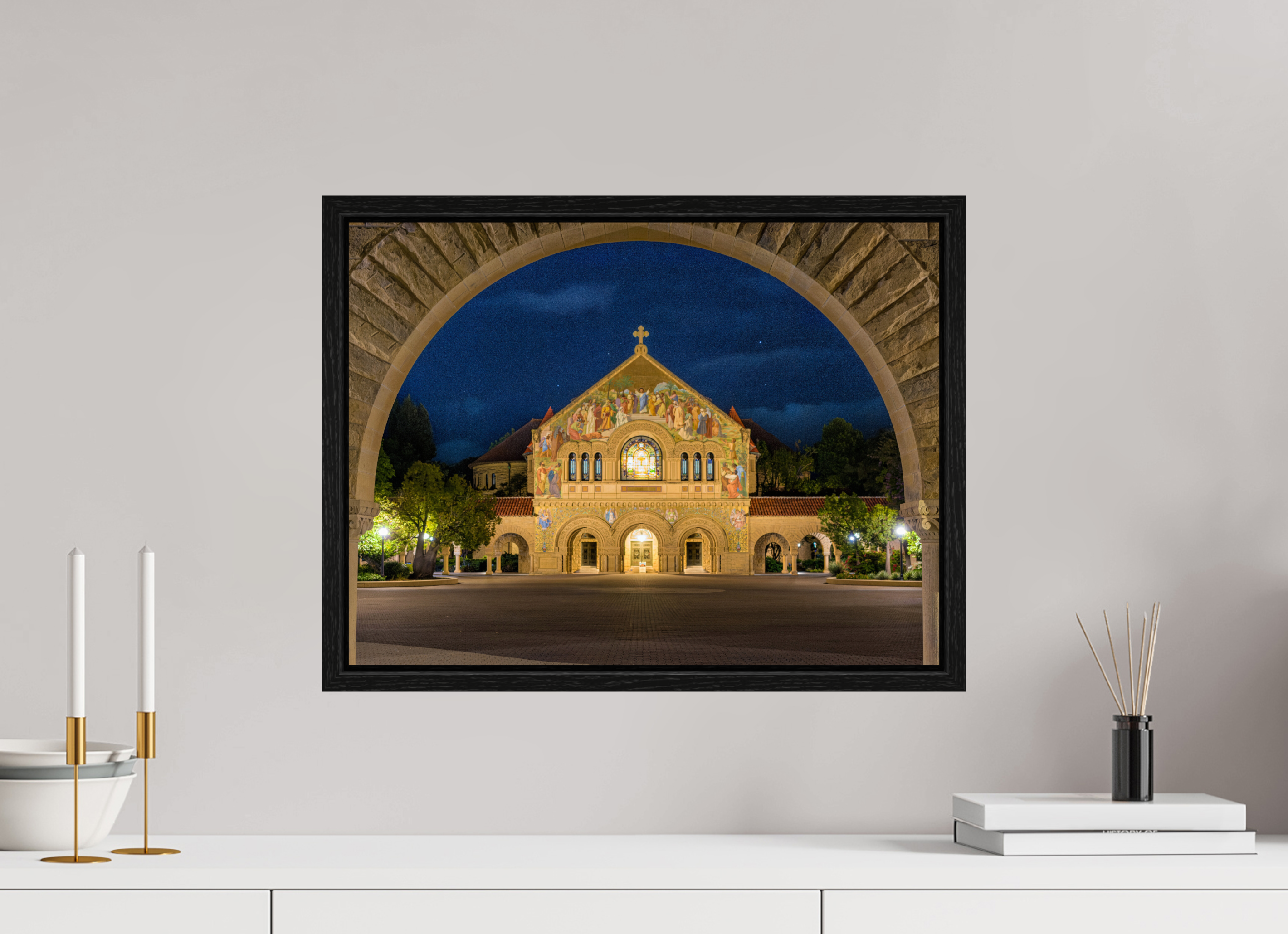 20 x 15″, Floater Frame Stanford Cathedral