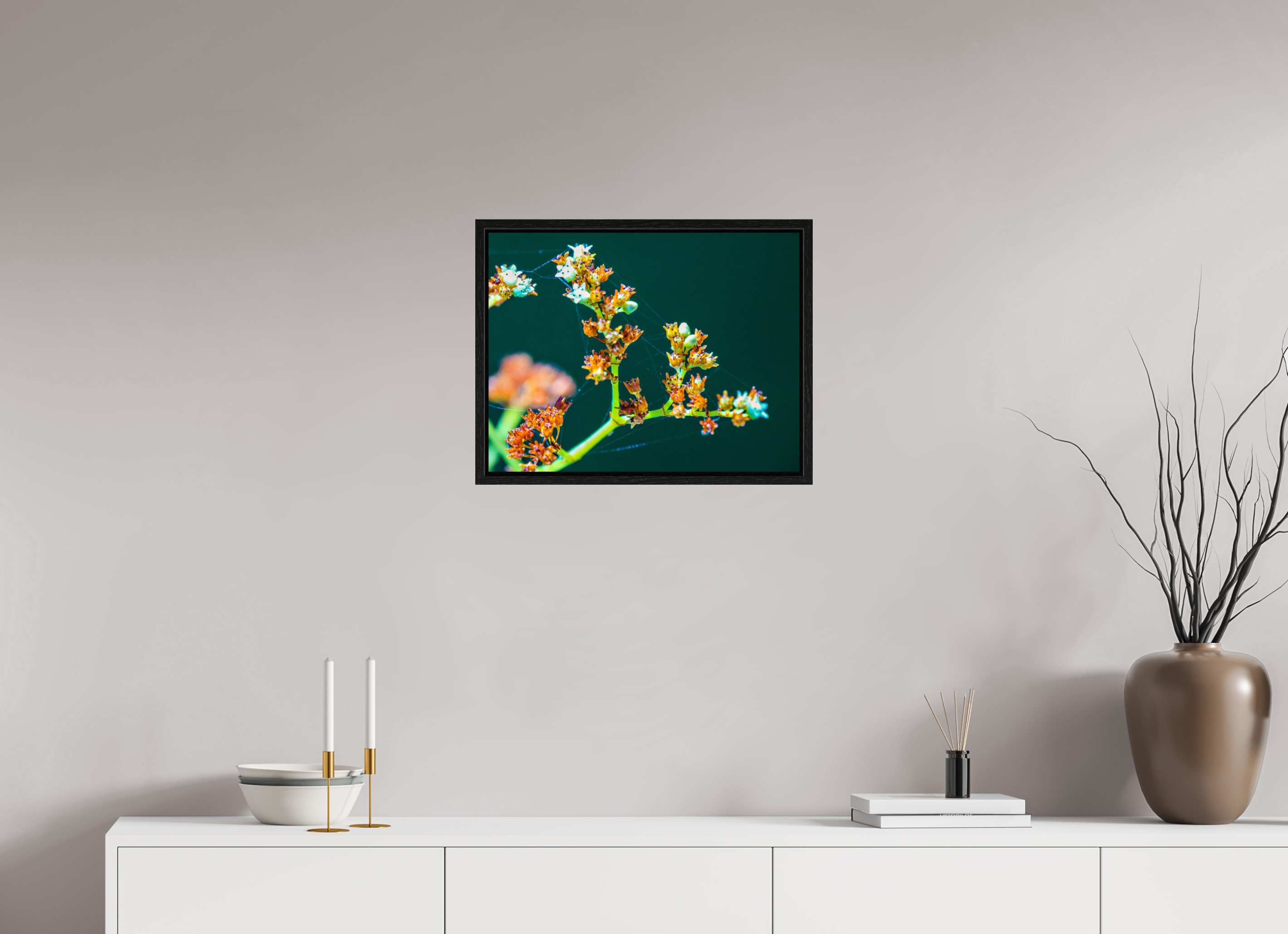 20.8 x 16″, Floater Frame Flower Web