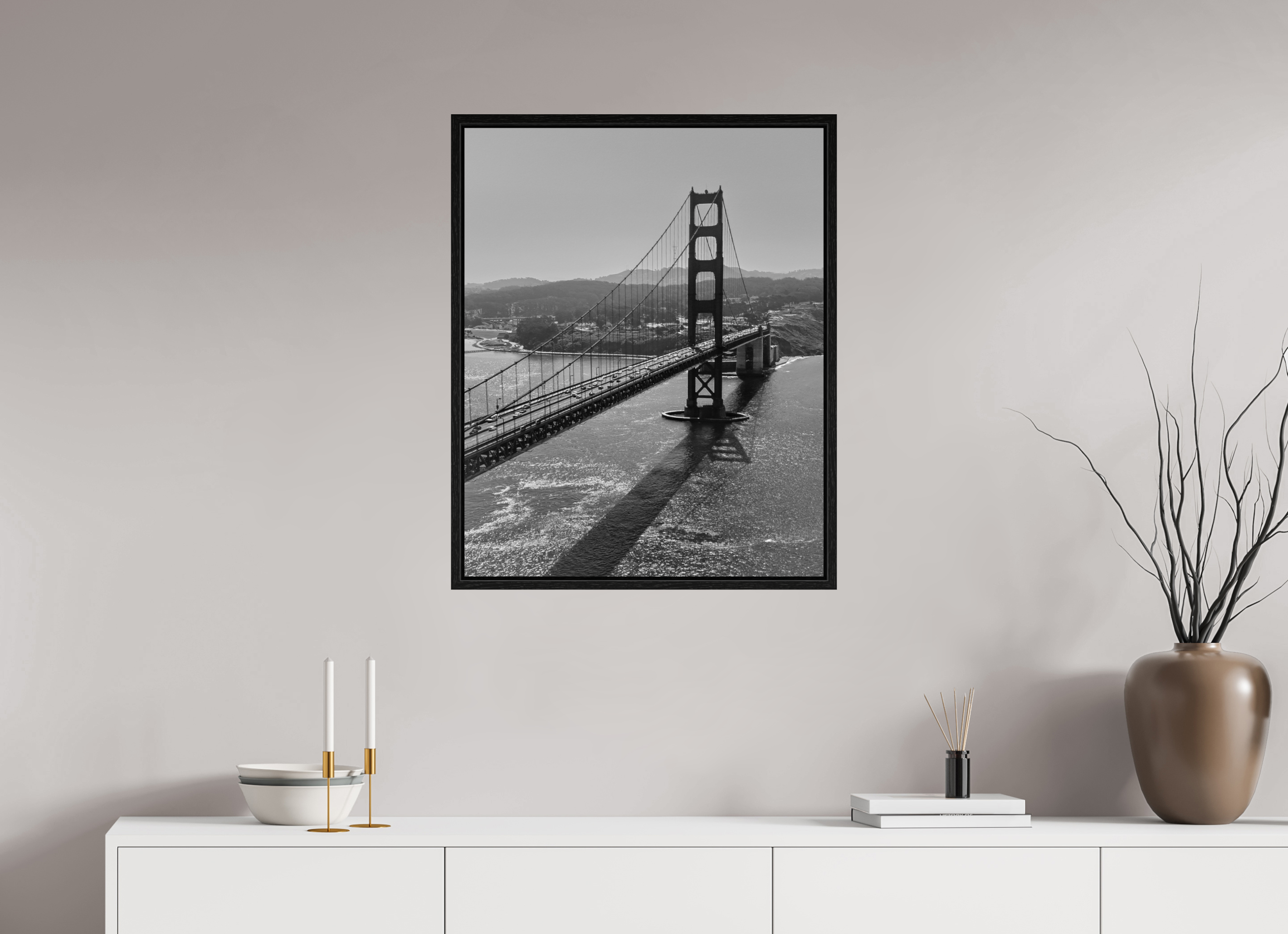 24 x 30″, Floater Frame Vintage Gate Bridge