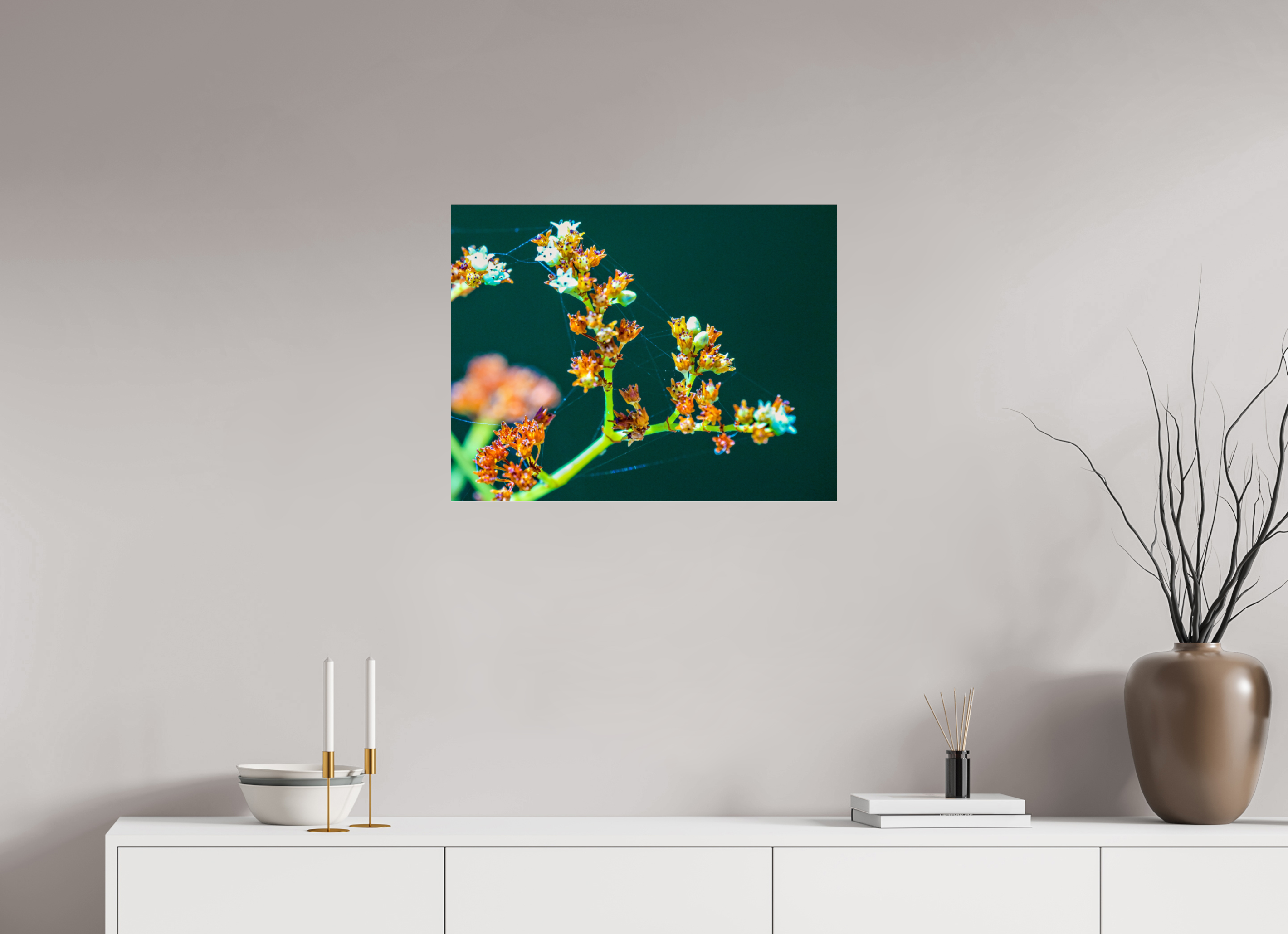26 x 20″, Photo Print Under Acrylic Glass Flower Web