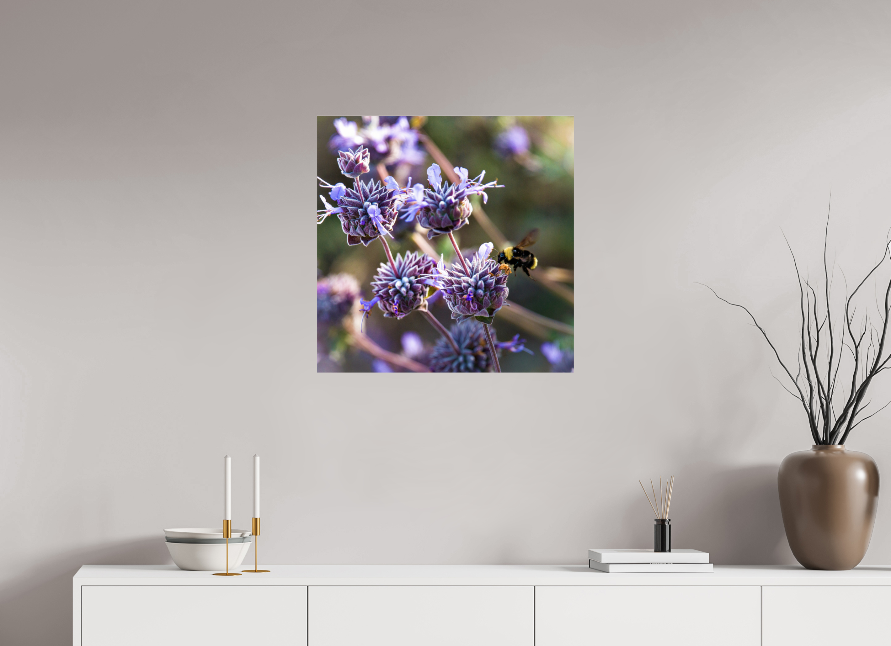 25 x 25″, Photo Print Under Acrylic Glass Summer Bee