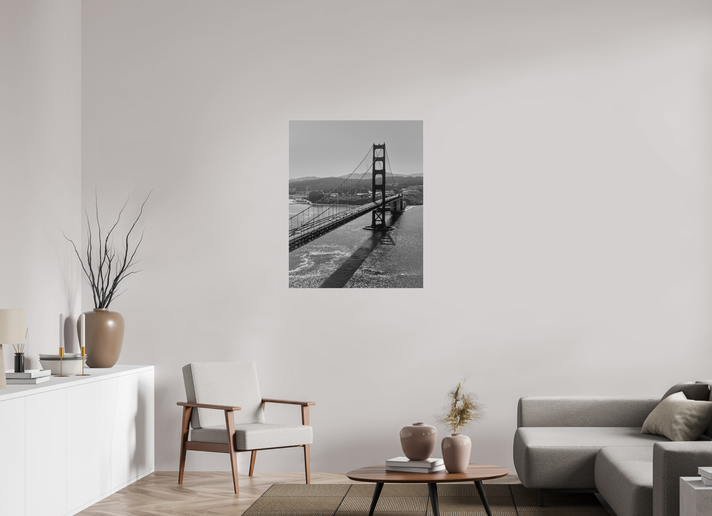 31 x 38.7″, Photo Print Under Acrylic Glass Vintage Gate Bridge