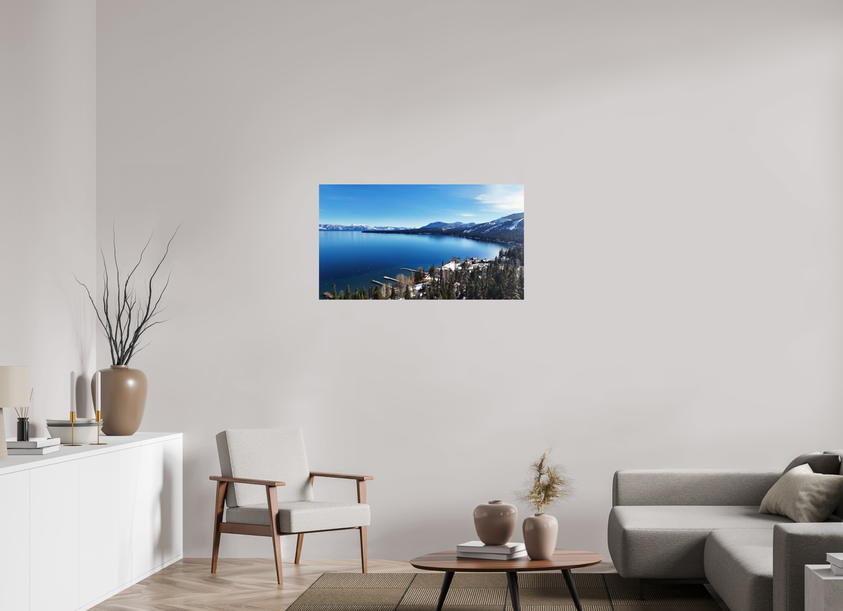 40 x 22.5″, Photo Print Lake Tahoe Winter Calm