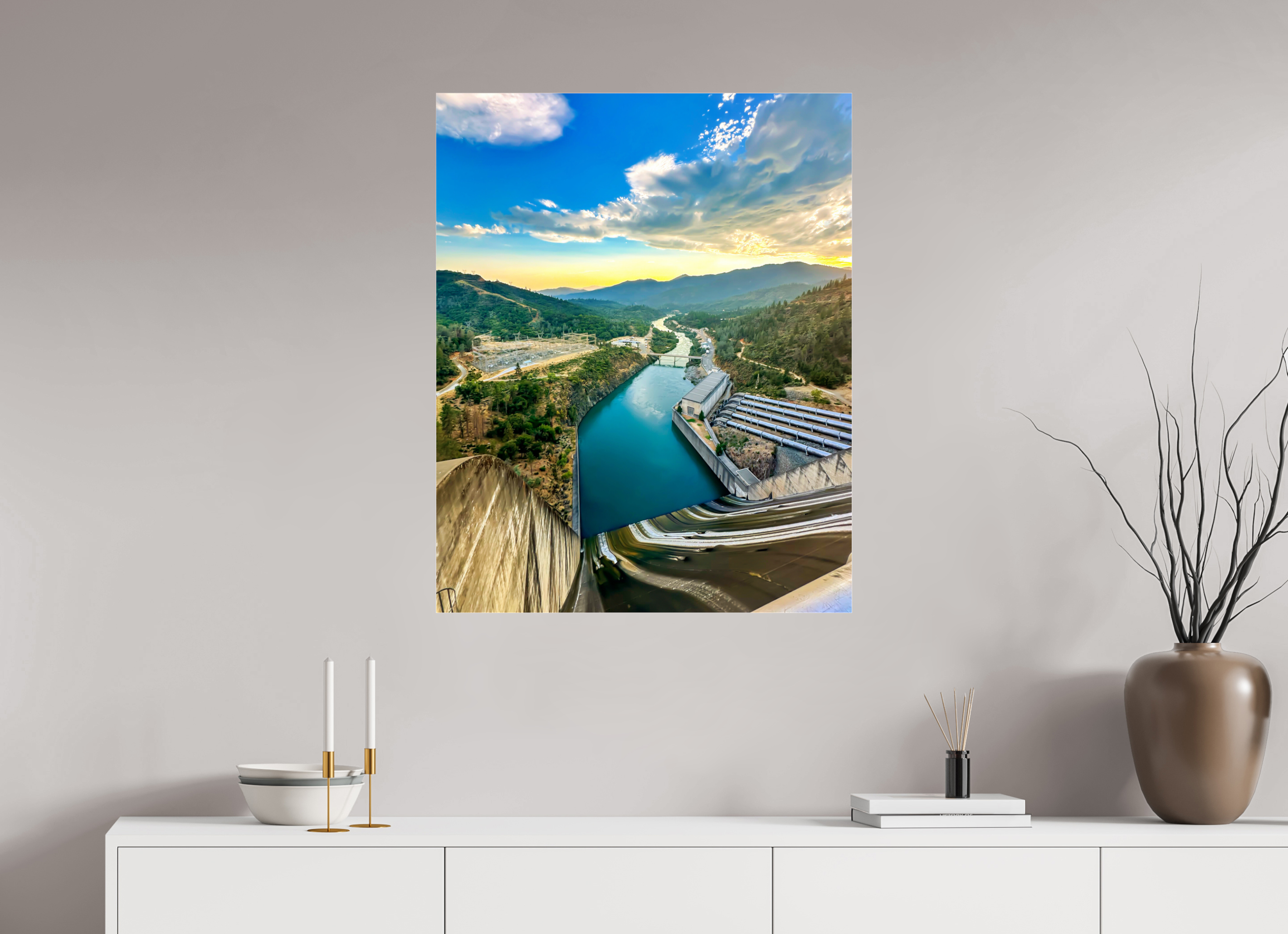 28 x 35″, Photo Print Under Acrylic Glass Shasta lake