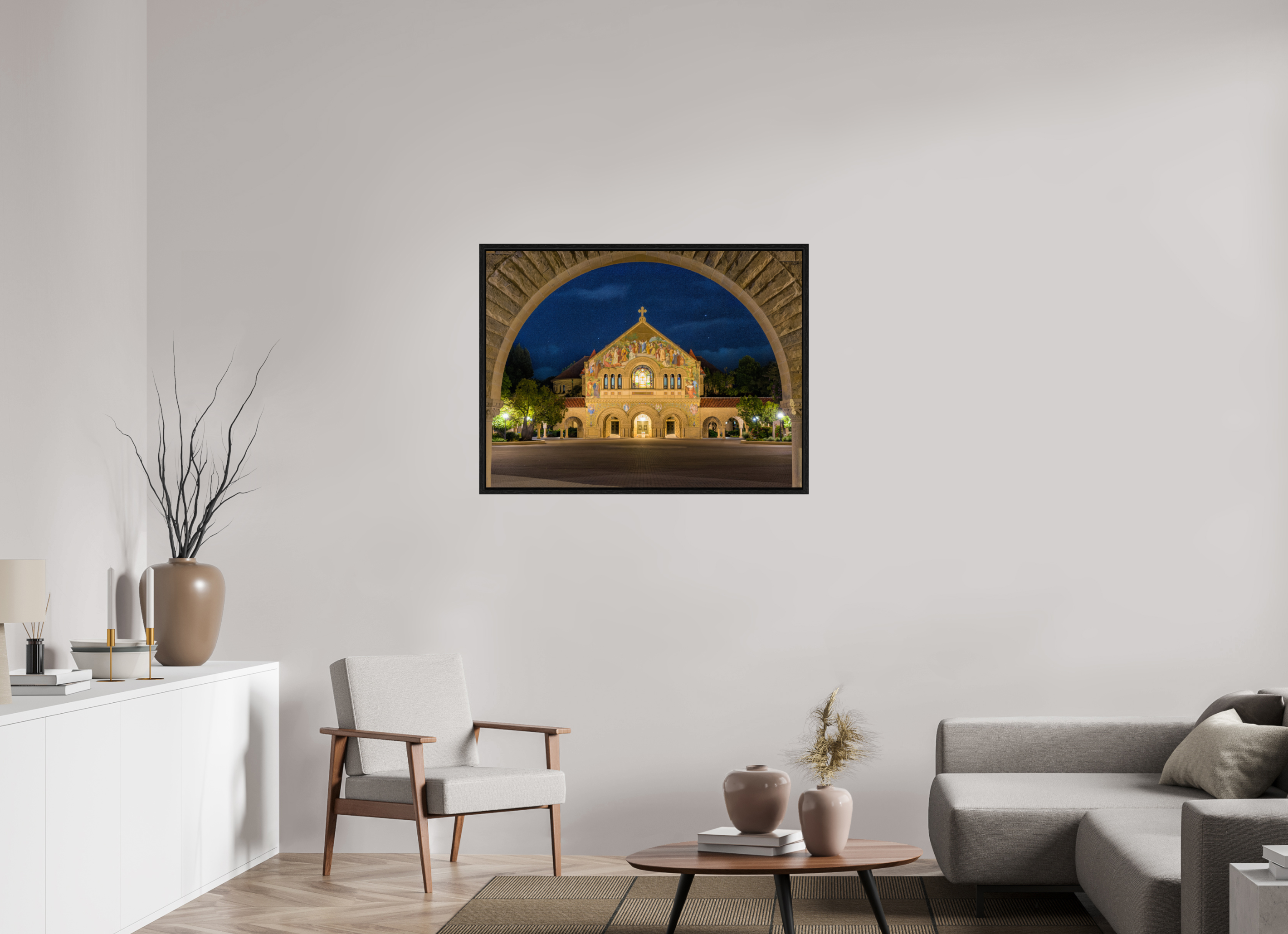 40 x 30″, Floater Frame Stanford Cathedral