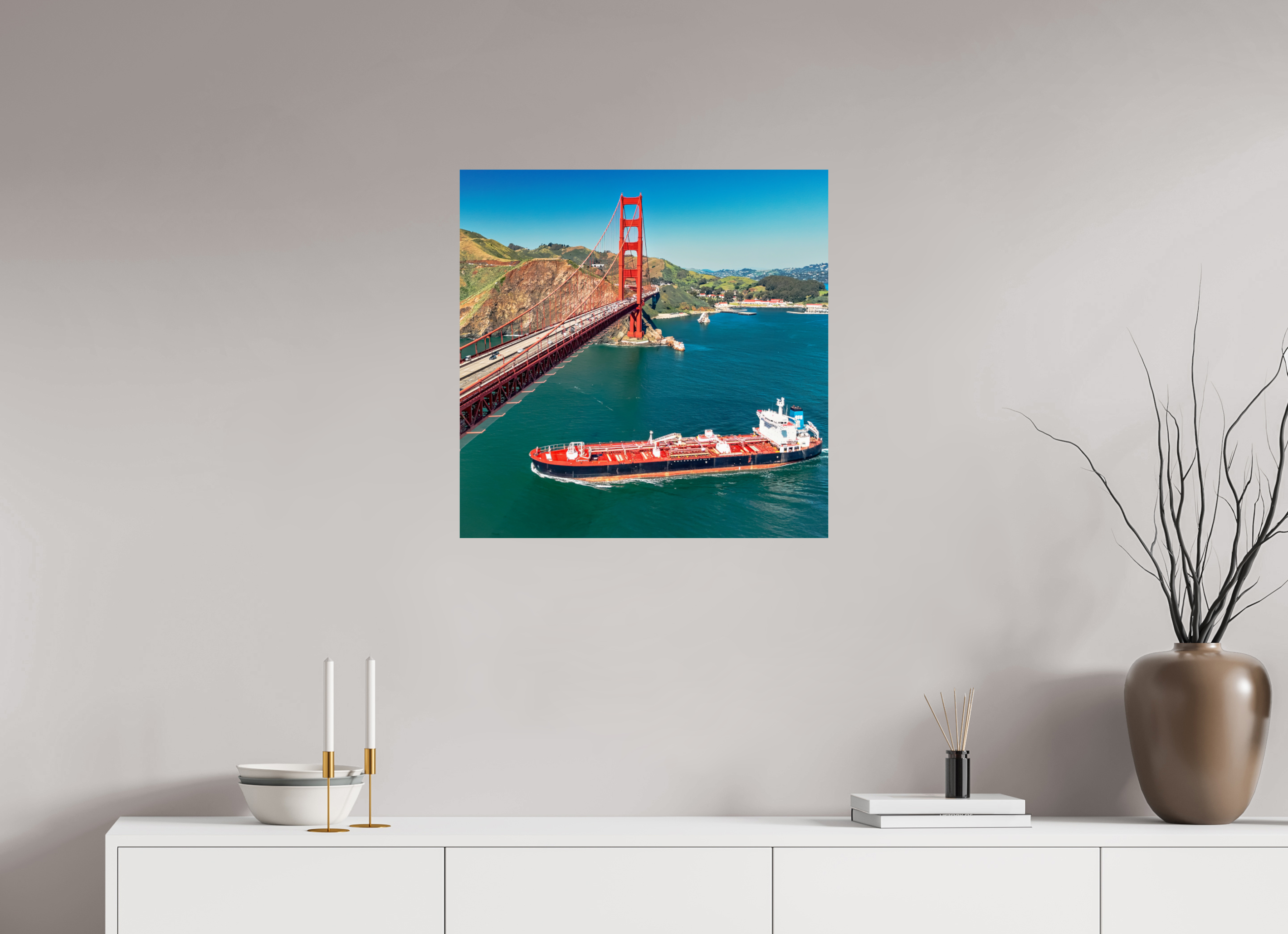 25 x 25″, Photo Print On Fuji Crystal DP II Golden Gate Bridge