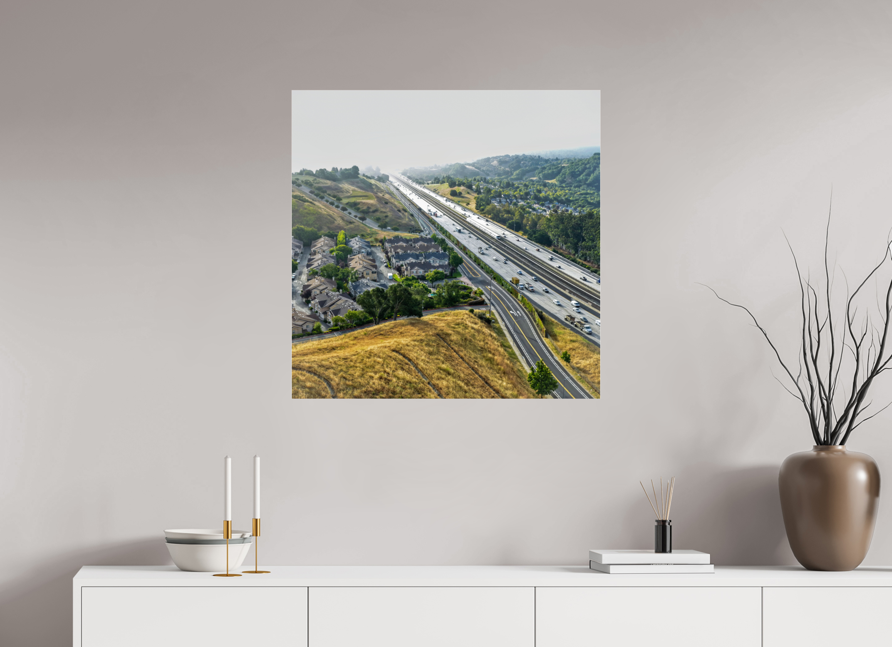 30 x 30″, Photo Print Under Acrylic Glass Fading highway