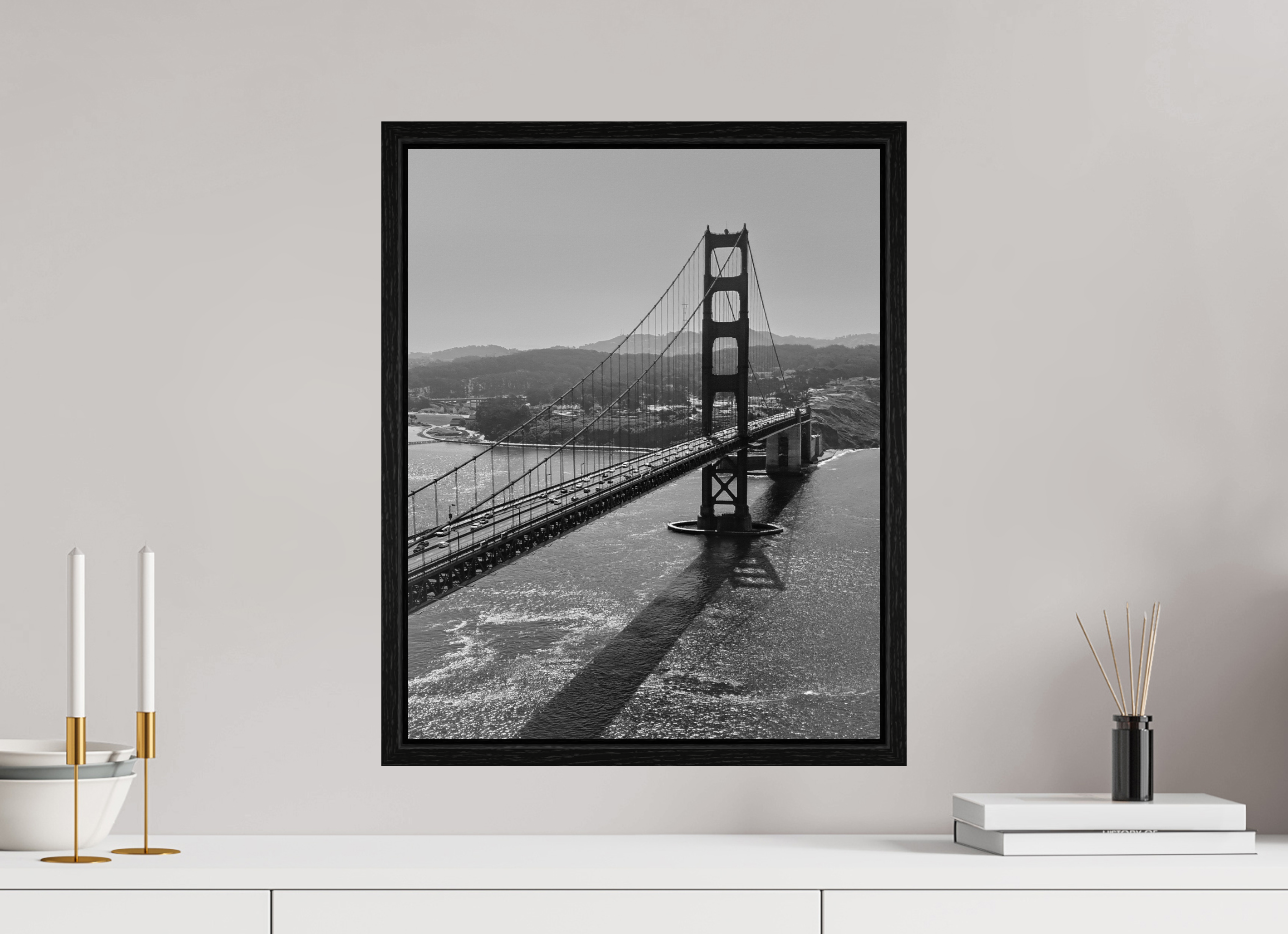 16 x 20″, Floater Frame Vintage Gate Bridge