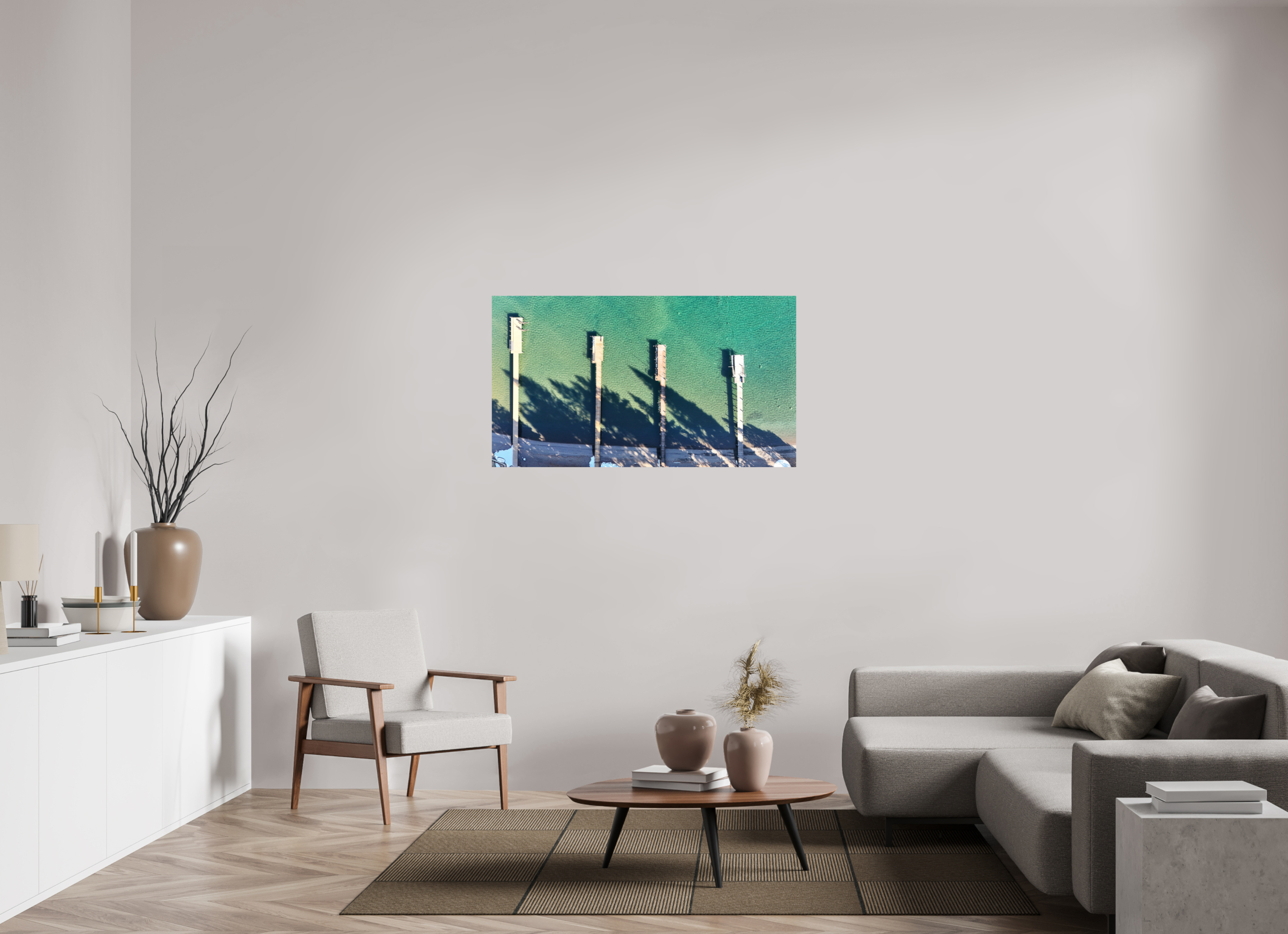 49 x 27.6″, Photo Print On Fuji Crystal DP II Sky view docks