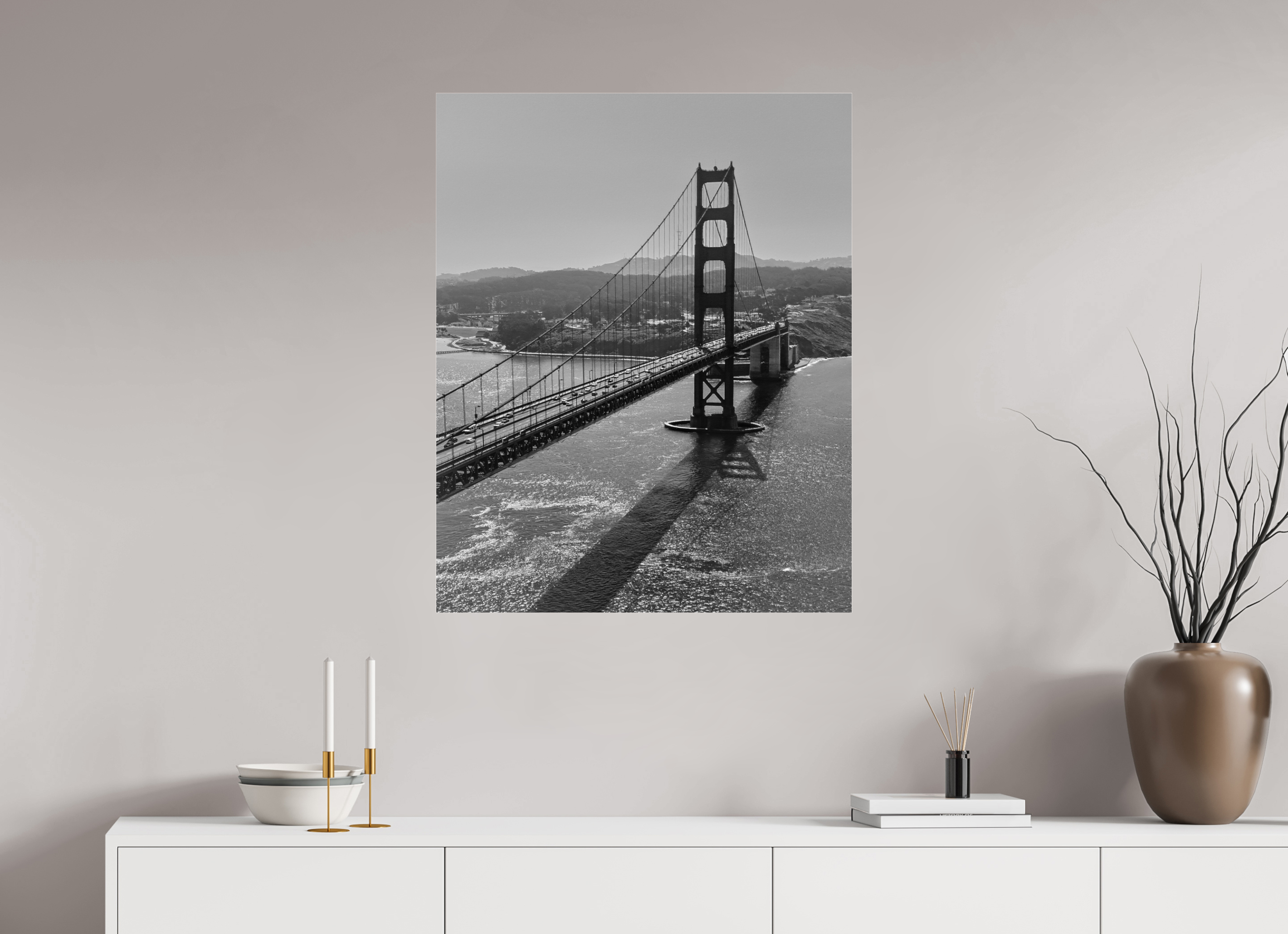 28 x 35″, Photo Print Under Acrylic Glass Vintage Gate Bridge