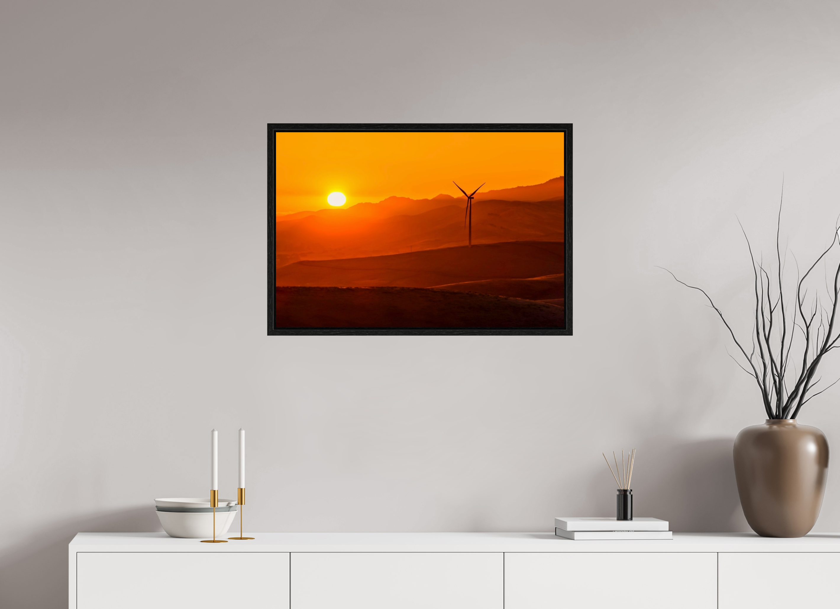 29.5 x 20″, Floater Frame Sunset in the Valley