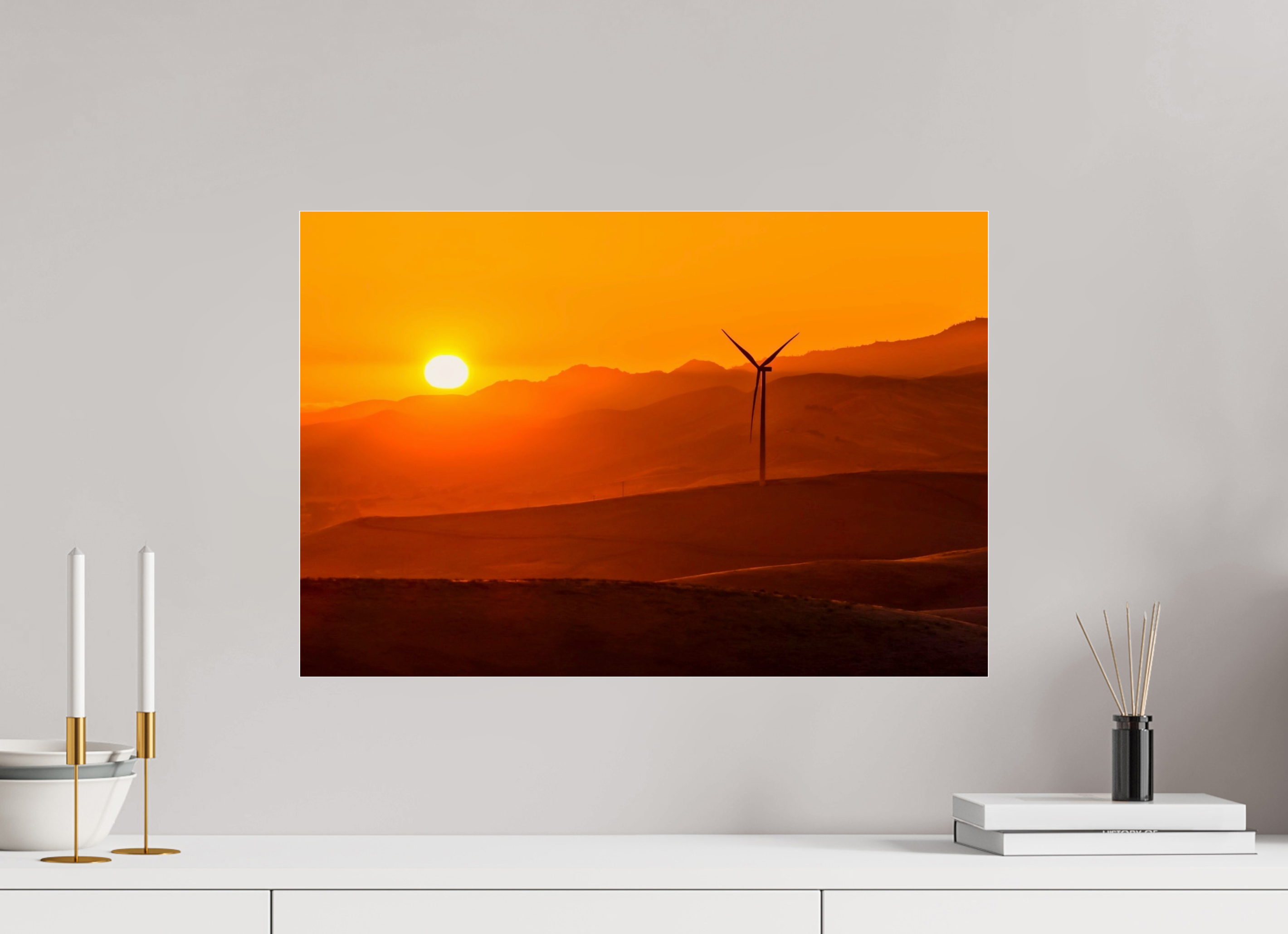 23.6 x 16″, Photo Print Under Acrylic Glass Sunset in the Valley
