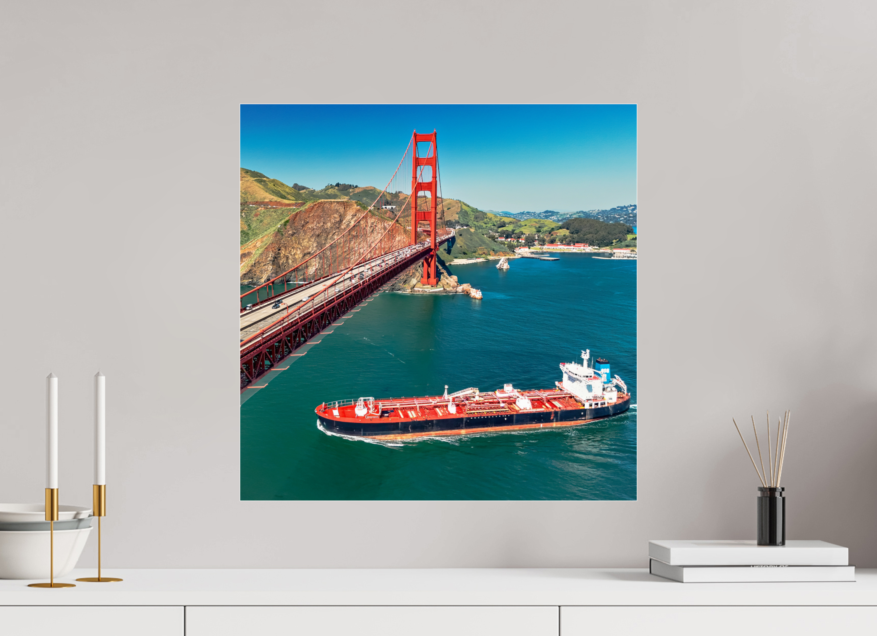 20 x 20″, Photo Print Under Acrylic Glass Golden Gate Bridge