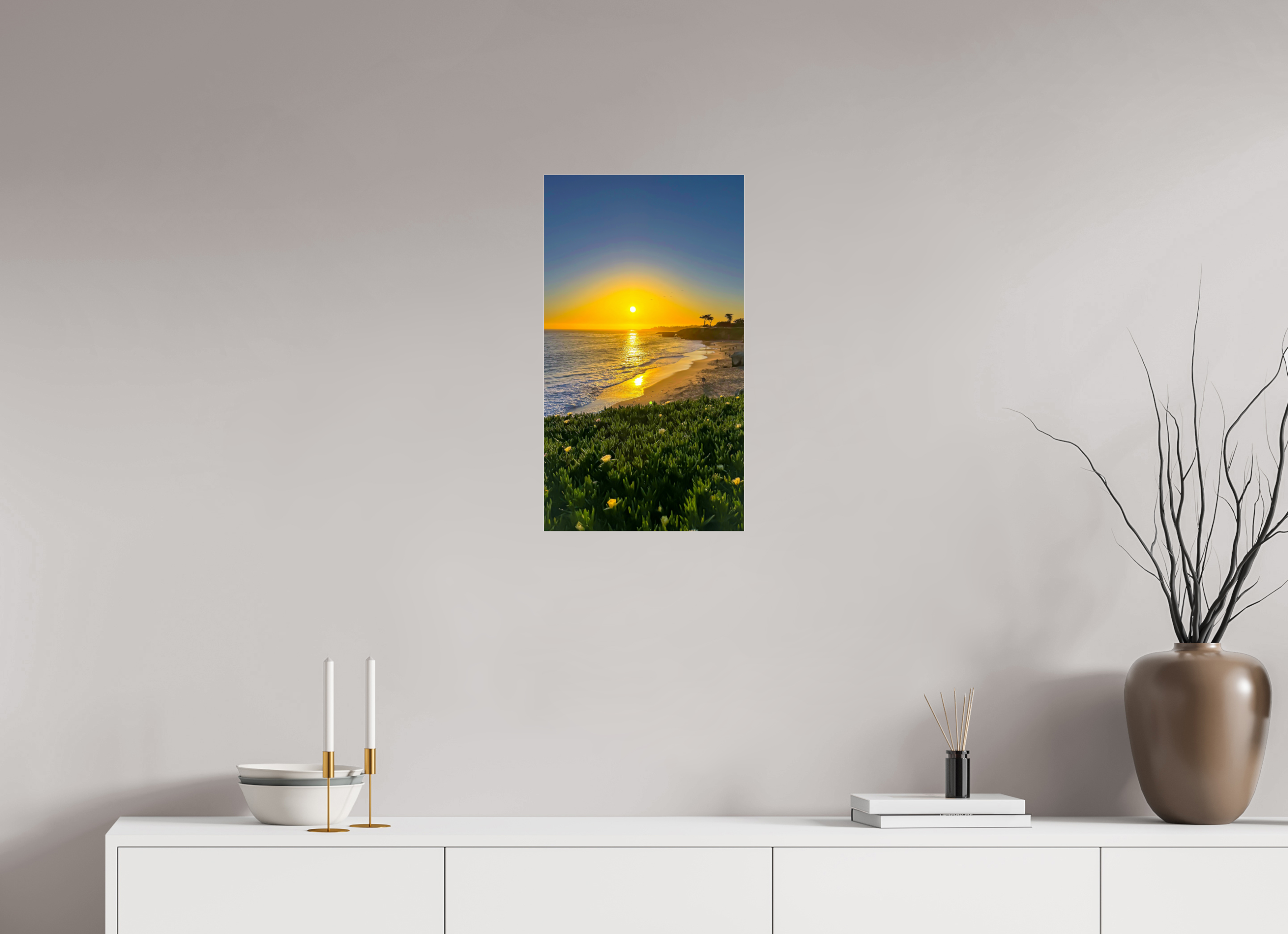 13.5 x 24″, Photo Print Under Acrylic Glass Sunset coast