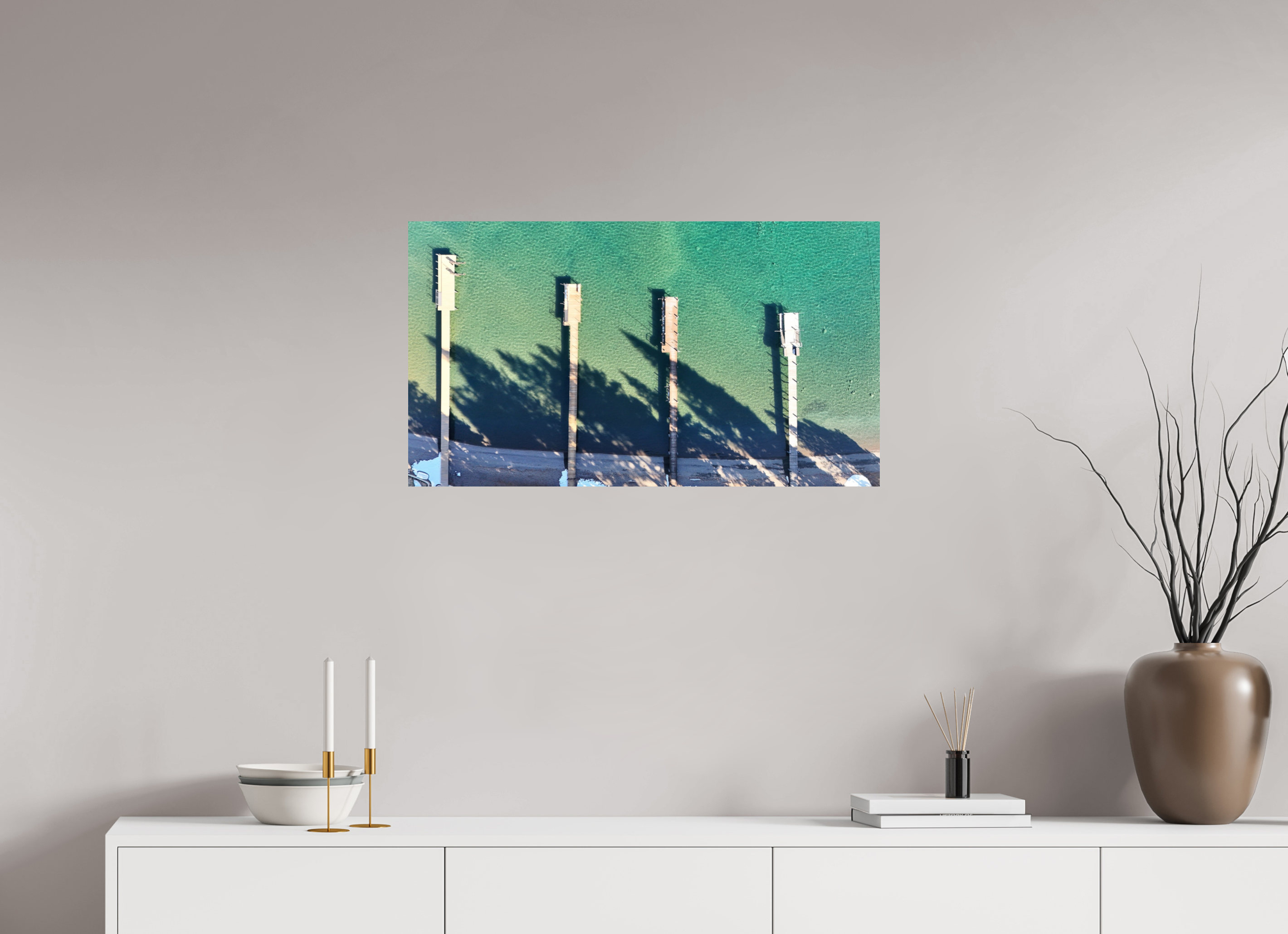 32 x 18″, Photo Print On Fuji Crystal DP II Sky view docks