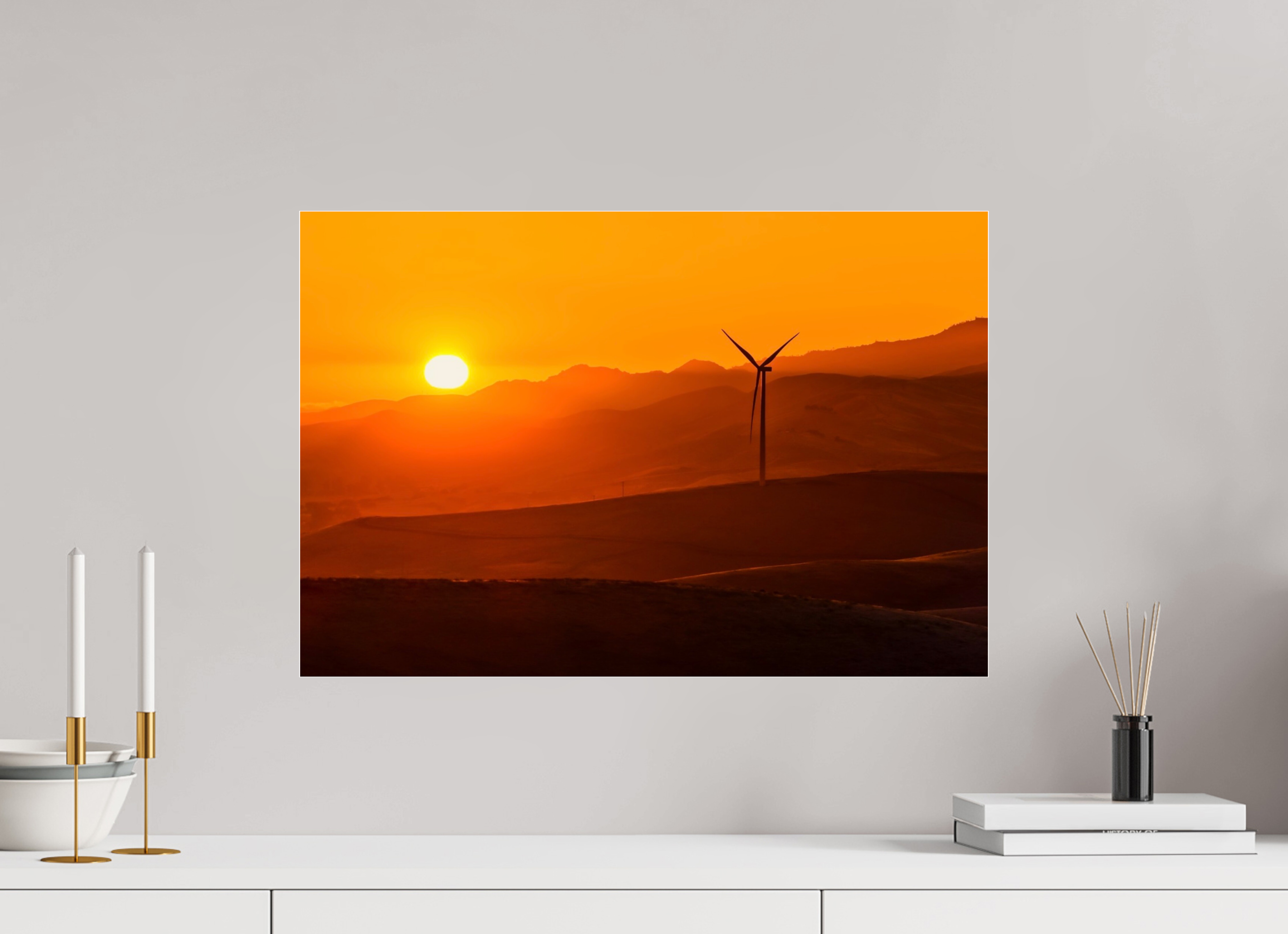 23.6 x 16″, Photo Print Under Acrylic Glass Sunset in the Valley