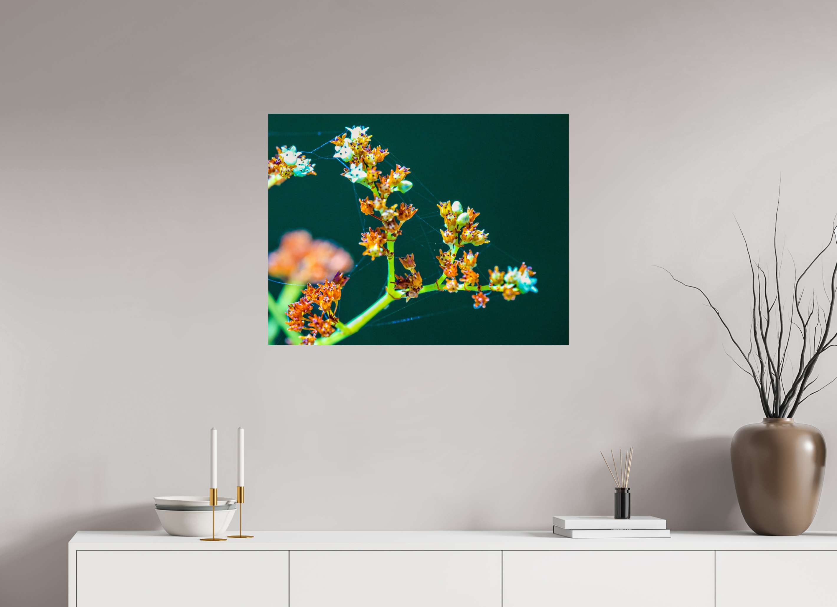 31.2 x 24″, Photo Print Under Acrylic Glass Flower Web