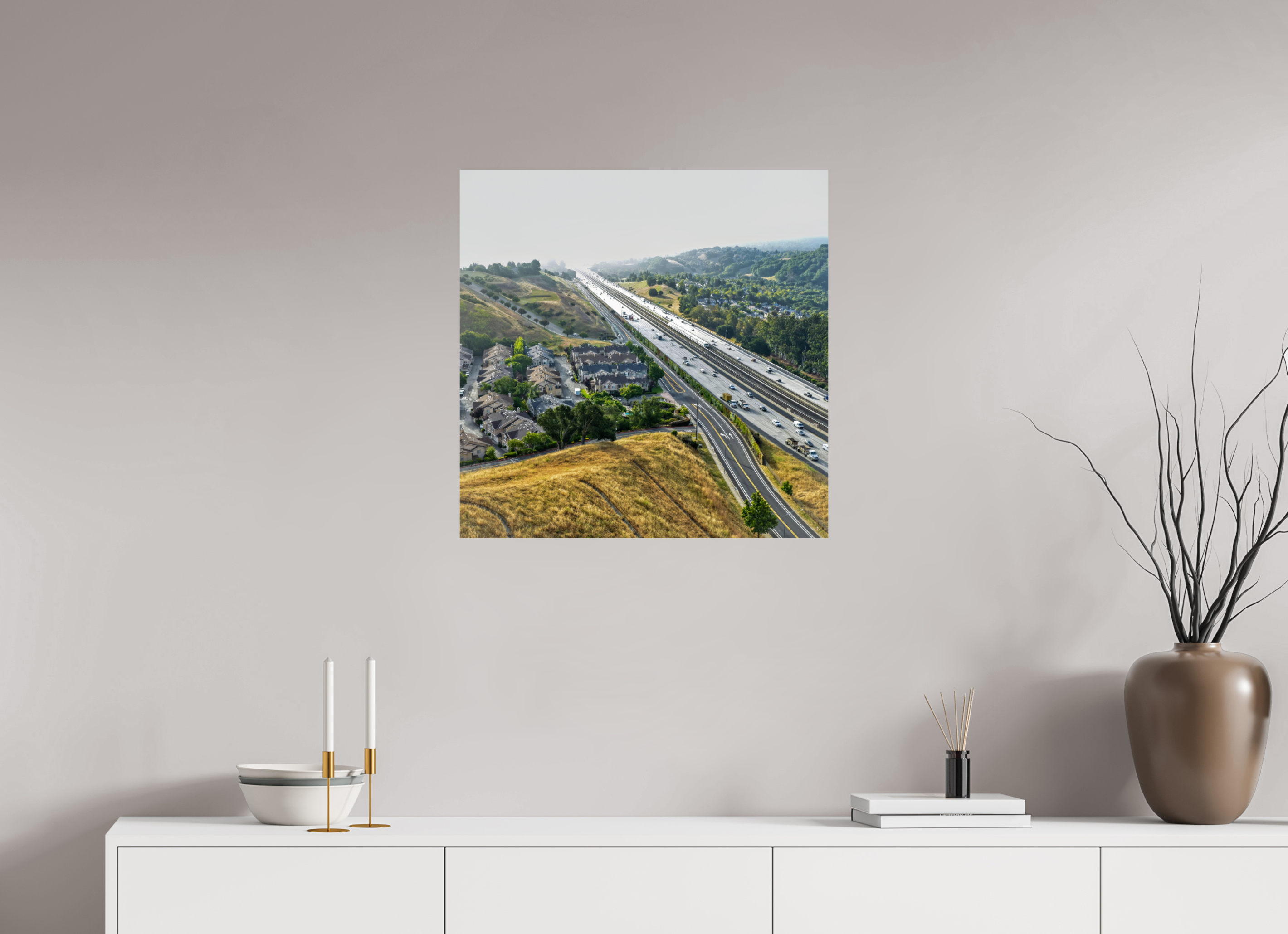 25 x 25″, Photo Print On Fuji Crystal DP II Fading highway