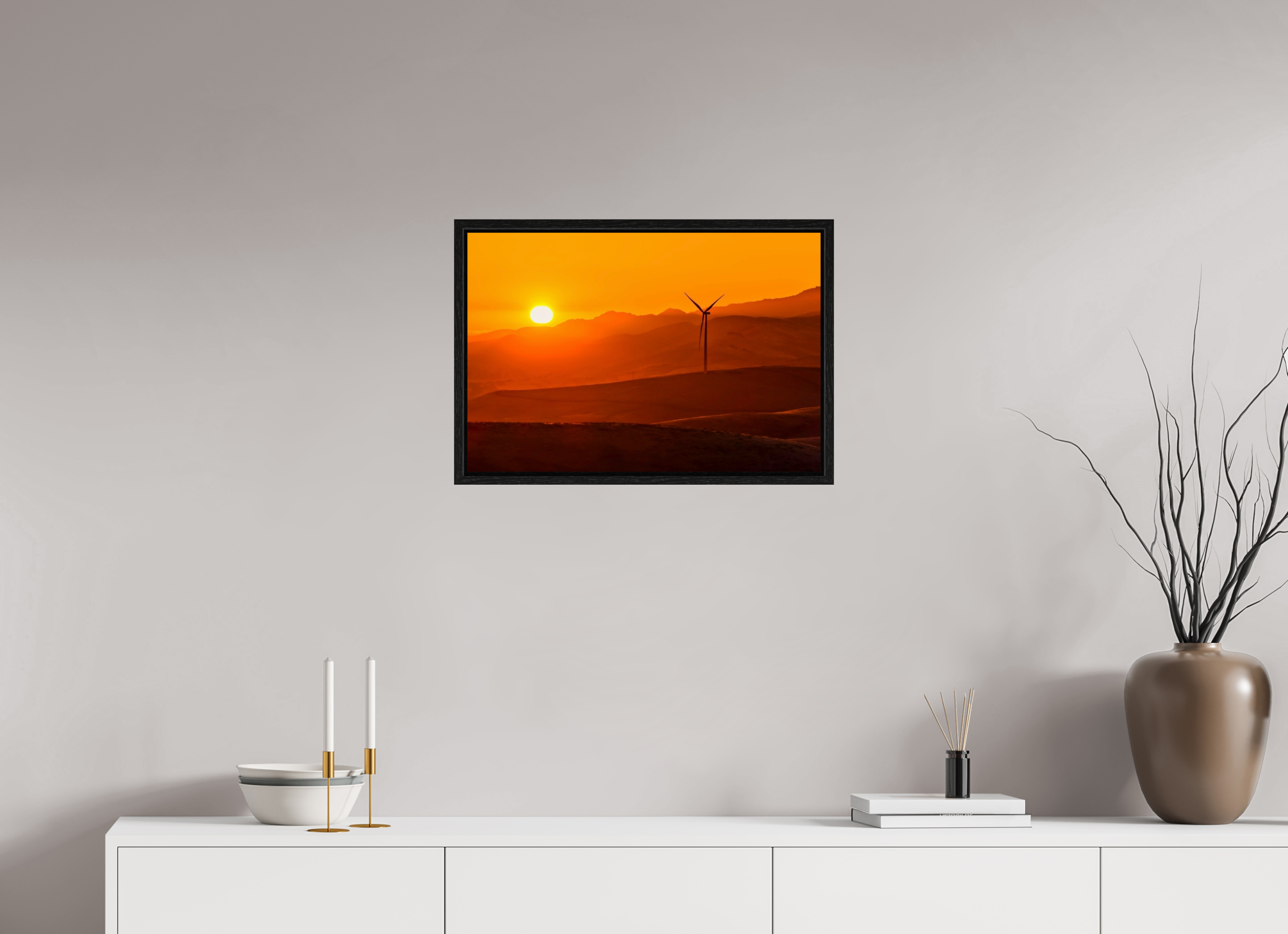 23.6 x 16″, Floater Frame Sunset in the Valley