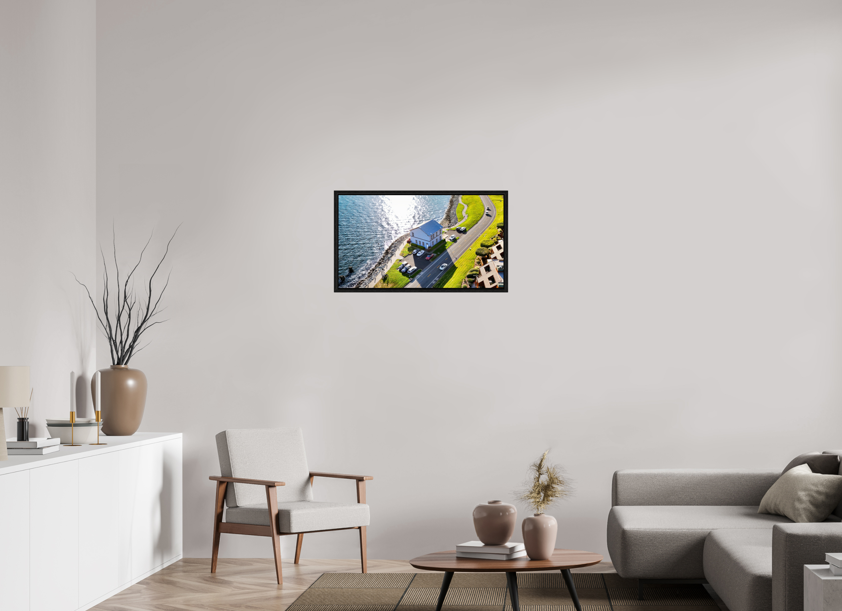 32 x 18″, Floater Frame Tiburon Coast