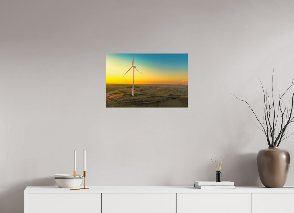 24.2 x 16″, Photo Acrylic Glass Sunset Windmill