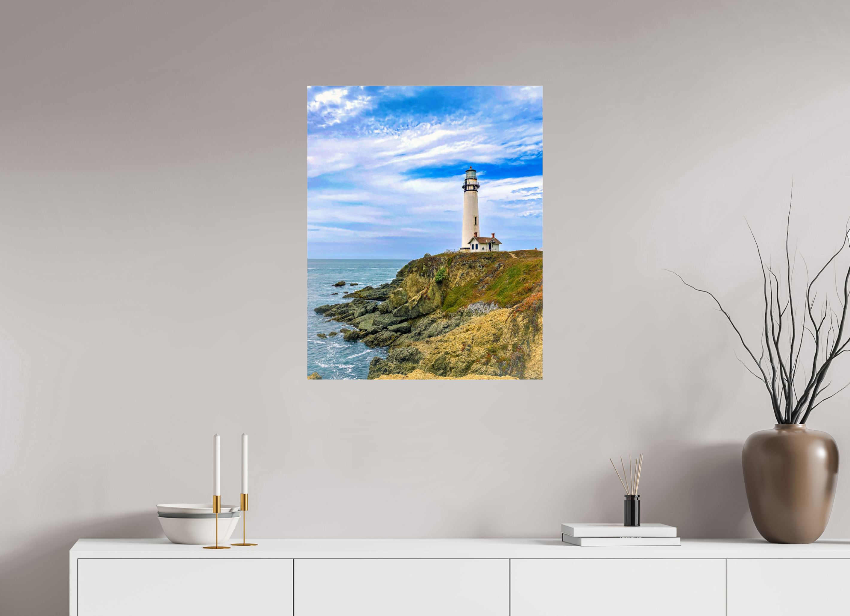 24 x 30″, Photo Print Under Acrylic Glass Pigeon Peak Lighthouse