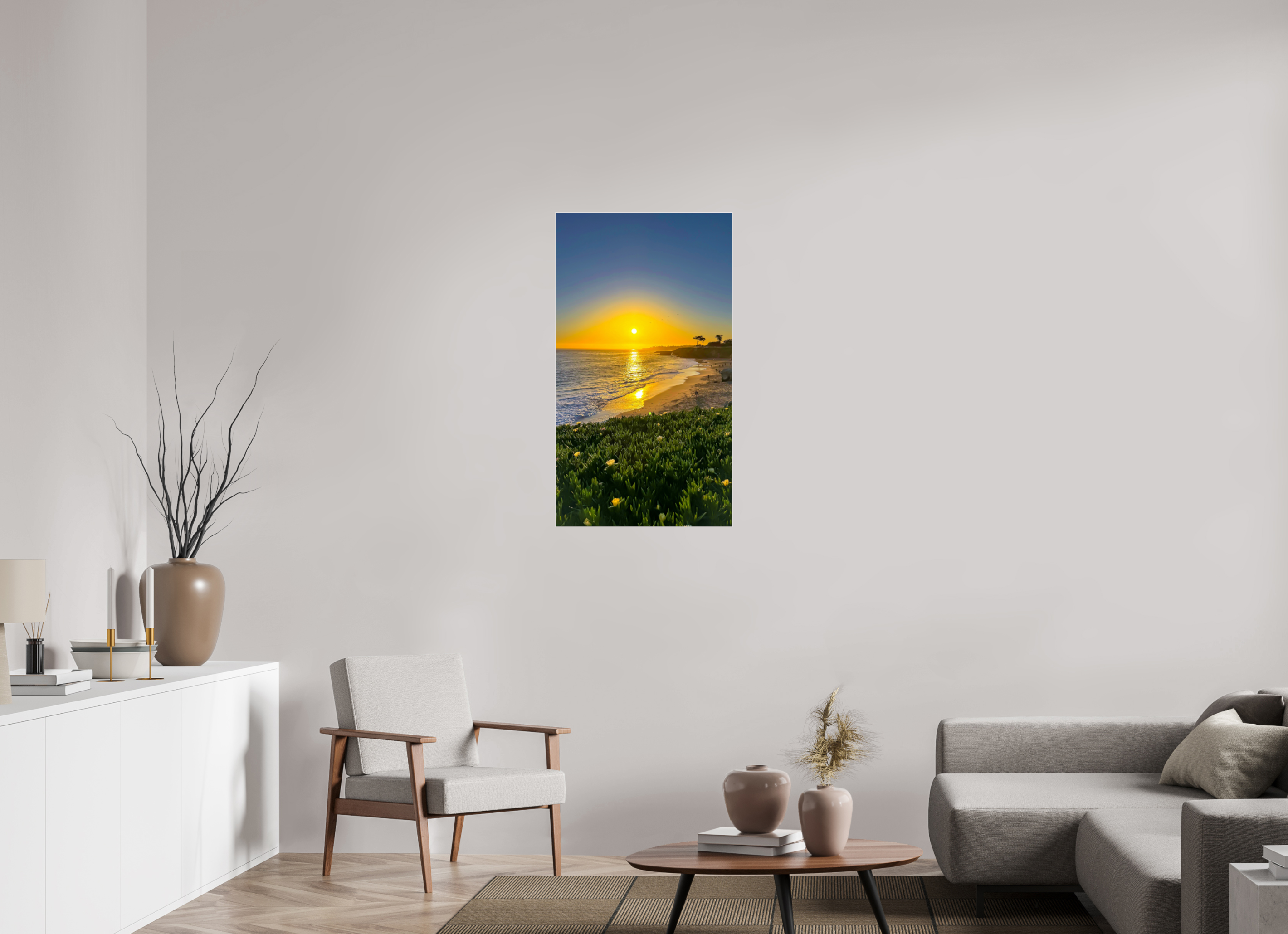 22.5 x 40″, Photo Print Under Acrylic Glass Sunset coast