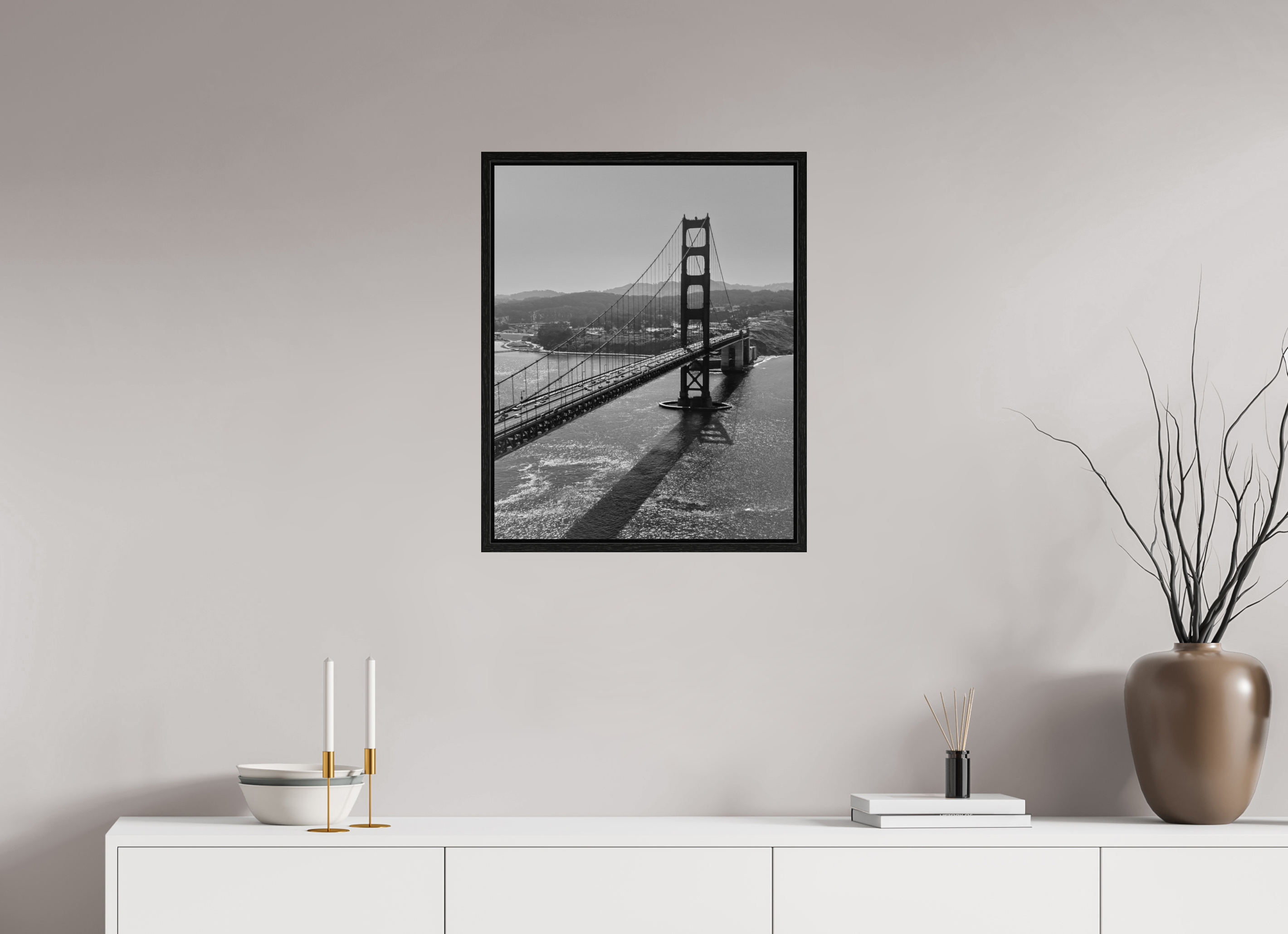 20 x 25″, Floater Frame Vintage Gate Bridge